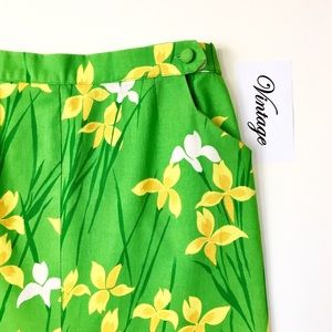 Vintage and Handmade Daffodil Print Pencil Skirt